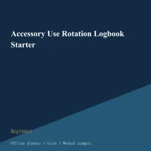Accessory Use Rotation Logbook Starter cover