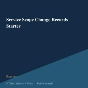 Service Scope Change Records Starter cover