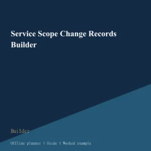 Service Scope Change Records Builder cover
