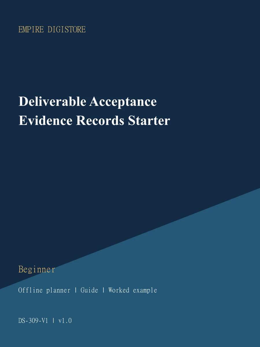 Deliverable Acceptance Evidence Records Starter cover