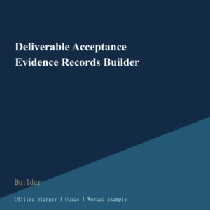 Deliverable Acceptance Evidence Records Builder cover