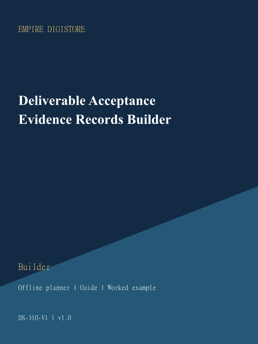 Deliverable Acceptance Evidence Records Builder cover