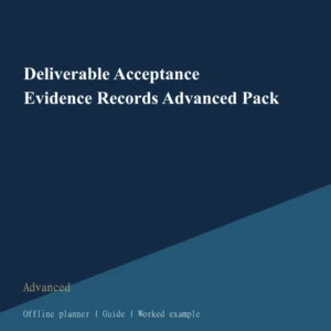 Deliverable Acceptance Evidence Records Advanced Pack cover