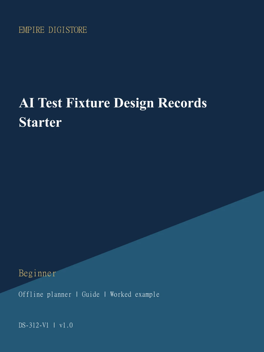AI Test Fixture Design Records Starter cover