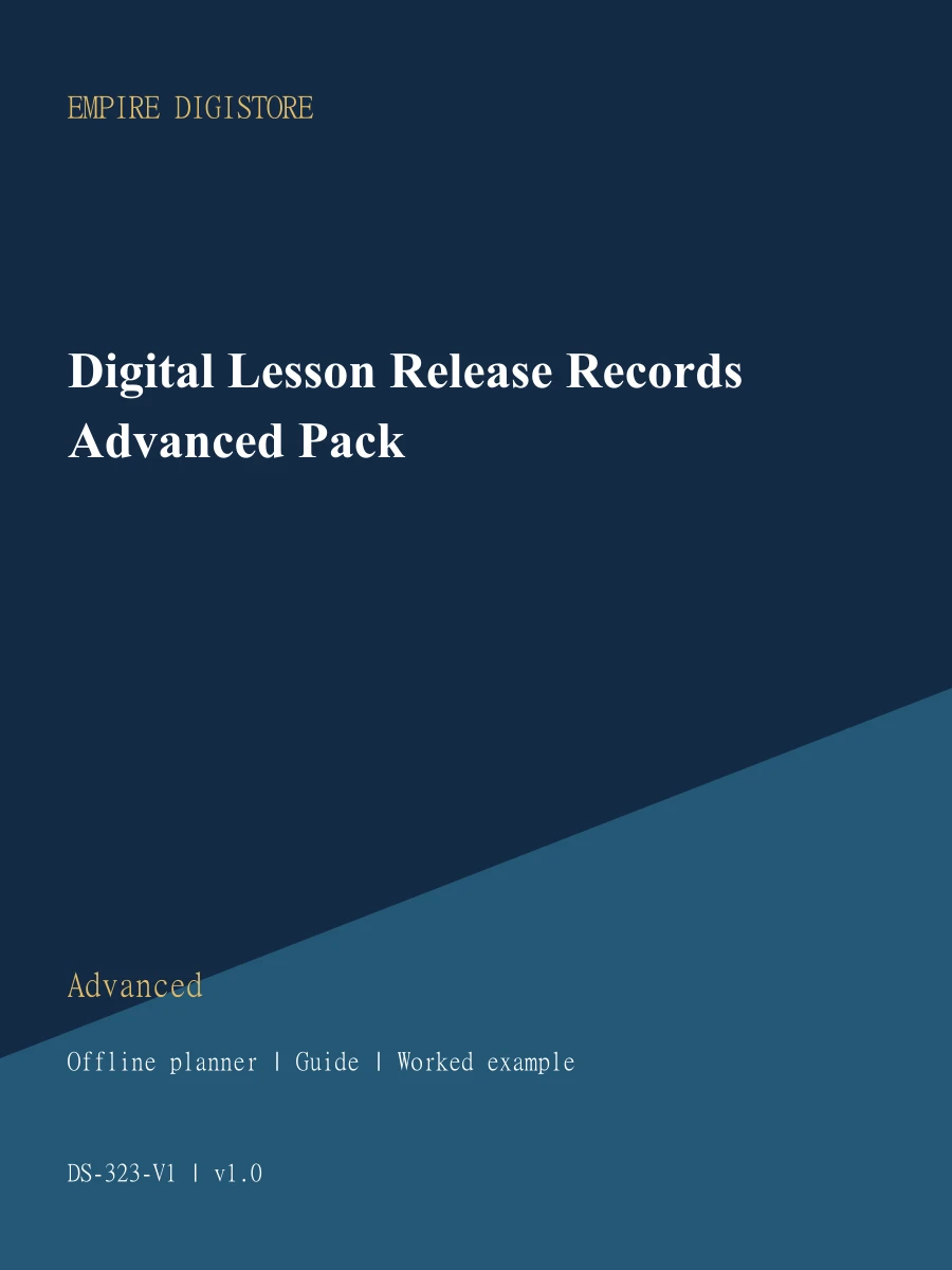 Digital Lesson Release Records Advanced Pack cover