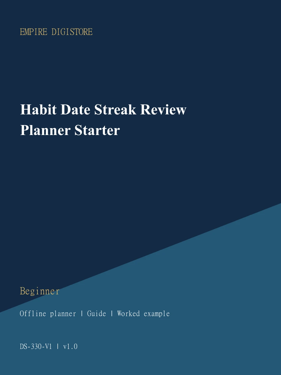 Habit Date Streak Review Planner Starter cover