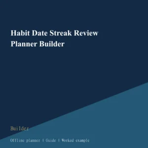 Habit Date Streak Review Planner Builder cover