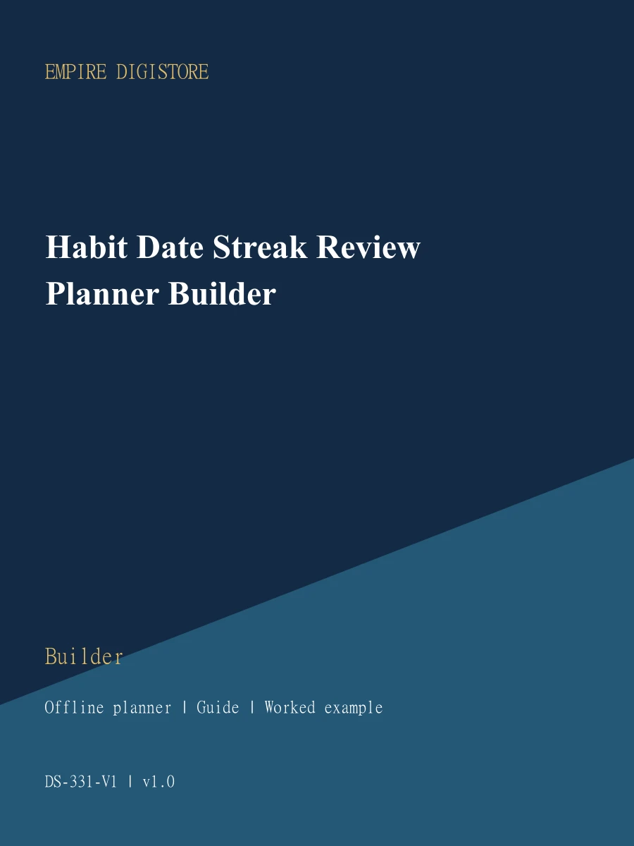 Habit Date Streak Review Planner Builder cover