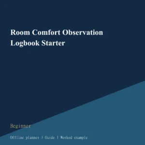 Room Comfort Observation Logbook Starter cover