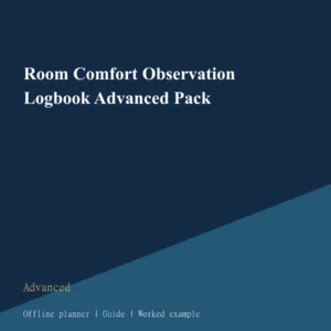 Room Comfort Observation Logbook Advanced Pack cover