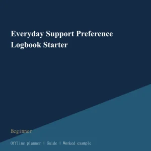 Everyday Support Preference Logbook Starter cover