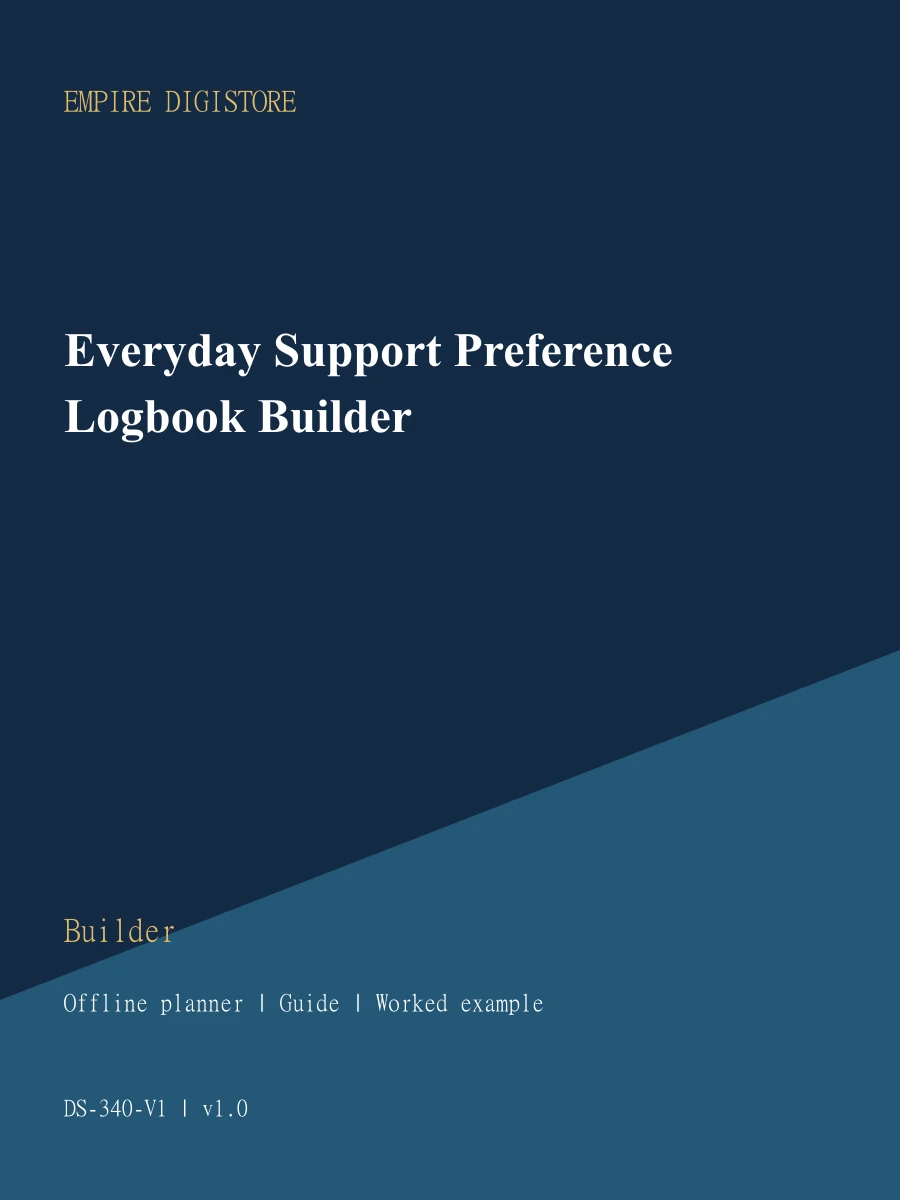 Everyday Support Preference Logbook Builder cover