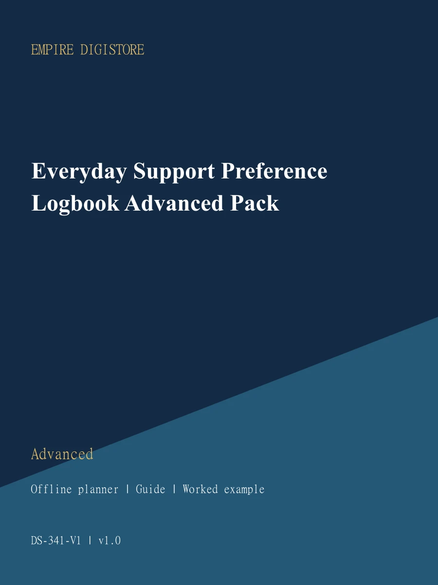 Everyday Support Preference Logbook Advanced Pack cover