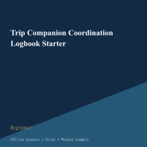 Trip Companion Coordination Logbook Starter cover