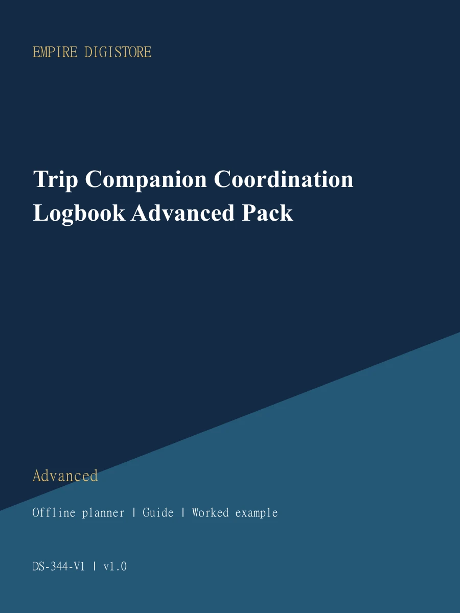 Trip Companion Coordination Logbook Advanced Pack cover