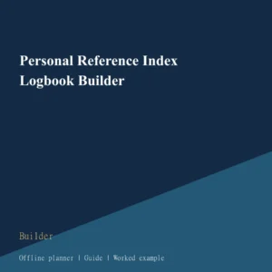 Personal Reference Index Logbook Builder cover