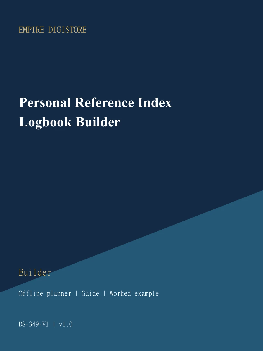 Personal Reference Index Logbook Builder cover
