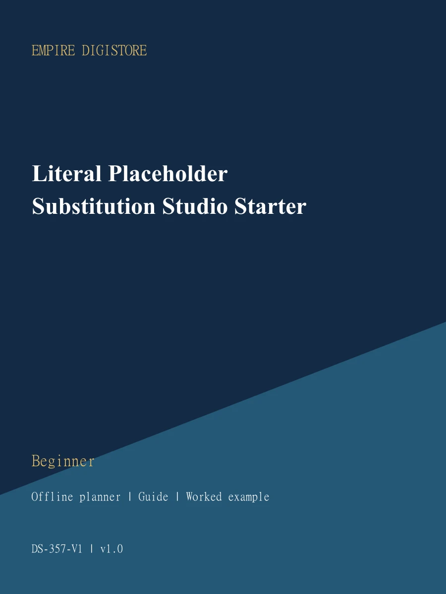 Literal Placeholder Substitution Studio Starter cover