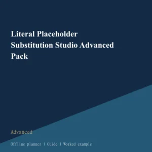 Literal Placeholder Substitution Studio Advanced Pack cover