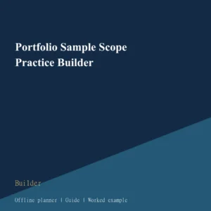 Portfolio Sample Scope Practice Builder cover