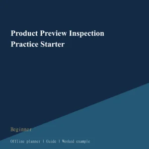 Product Preview Inspection Practice Starter cover