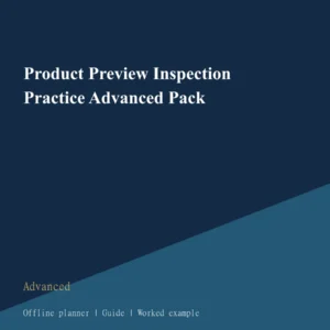 Product Preview Inspection Practice Advanced Pack cover