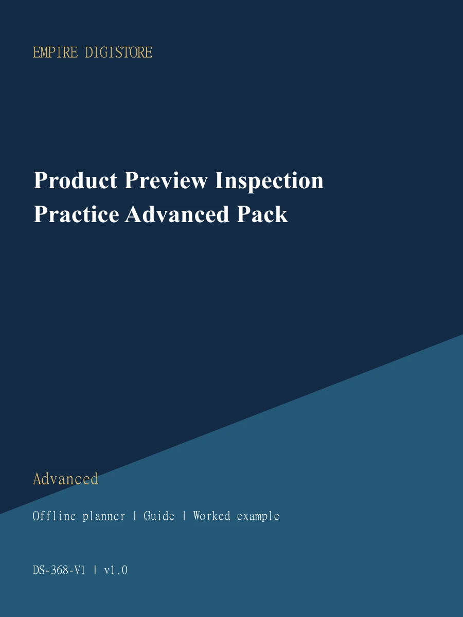 Product Preview Inspection Practice Advanced Pack cover