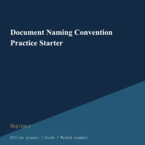 Document Naming Convention Practice Starter cover