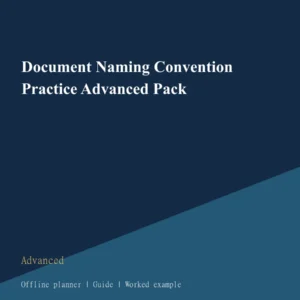 Document Naming Convention Practice Advanced Pack cover
