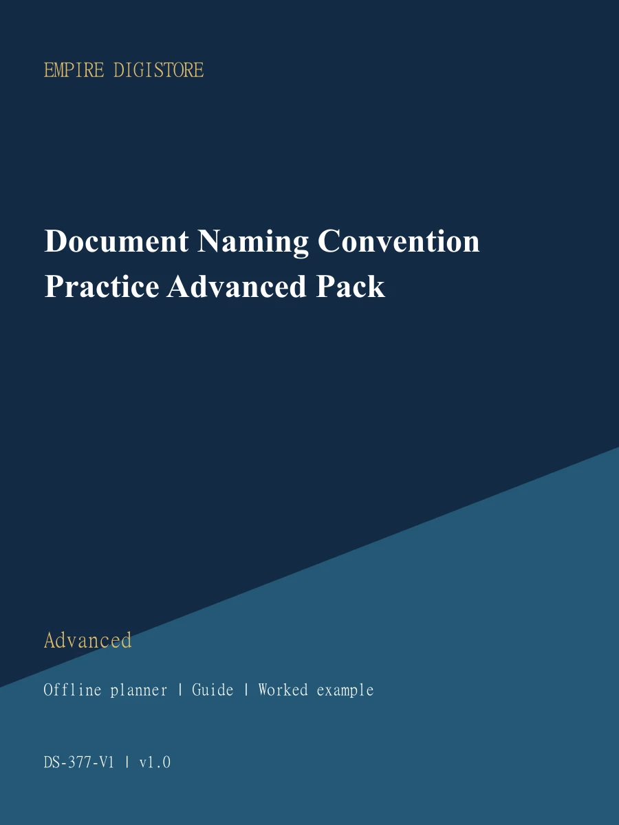 Document Naming Convention Practice Advanced Pack cover