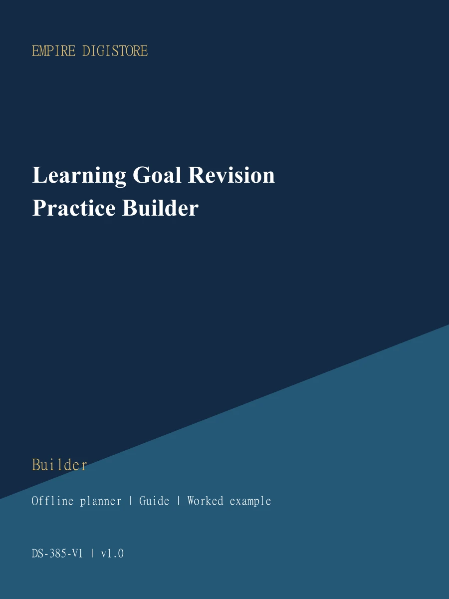 Learning Goal Revision Practice Builder cover