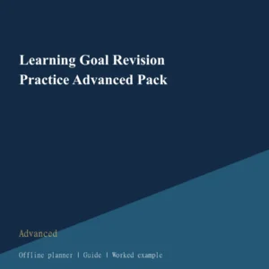 Learning Goal Revision Practice Advanced Pack cover