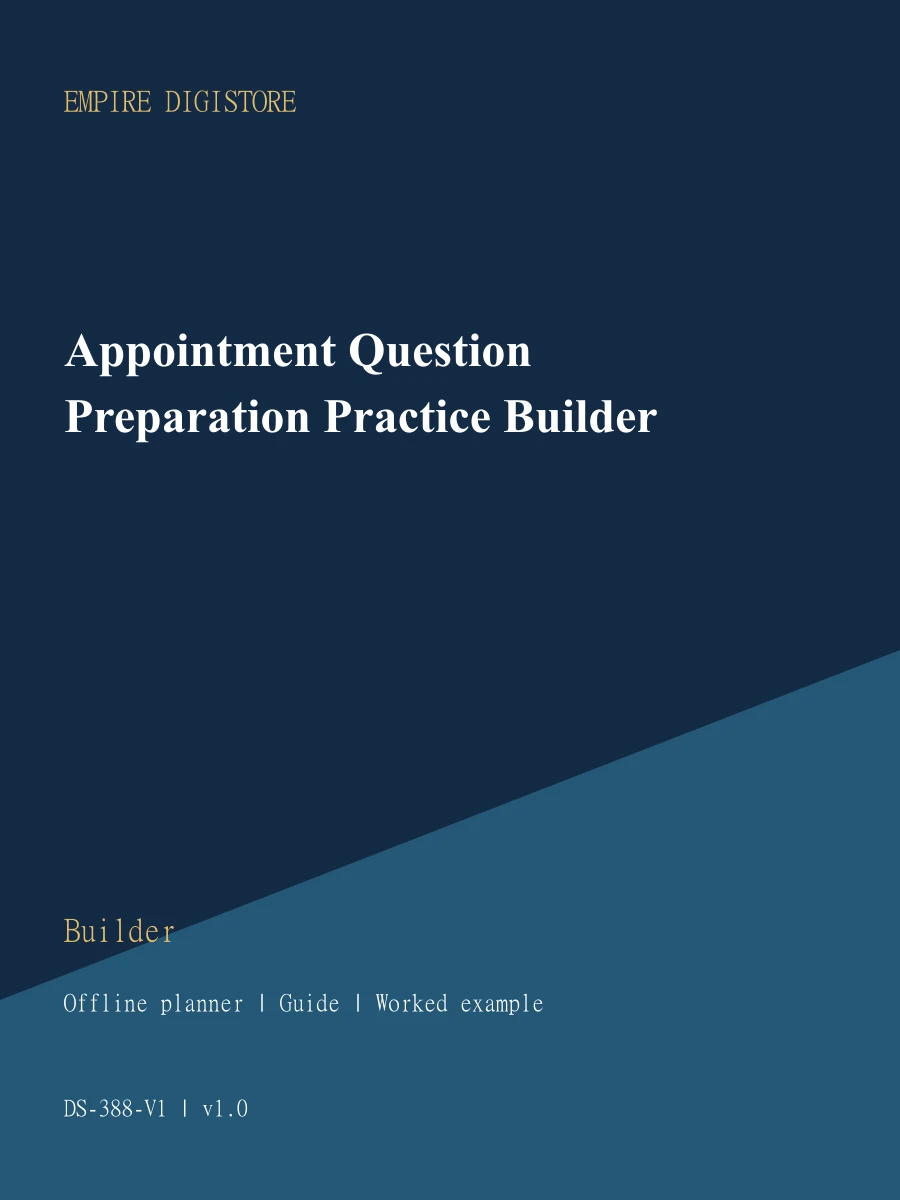 Appointment Question Preparation Practice Builder cover