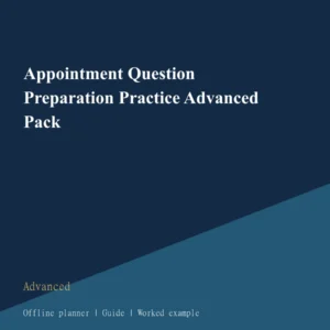 Appointment Question Preparation Practice Advanced Pack cover