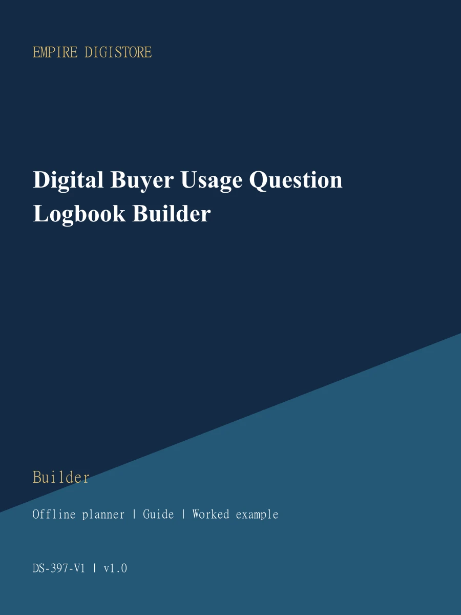 Digital Buyer Usage Question Logbook Builder cover