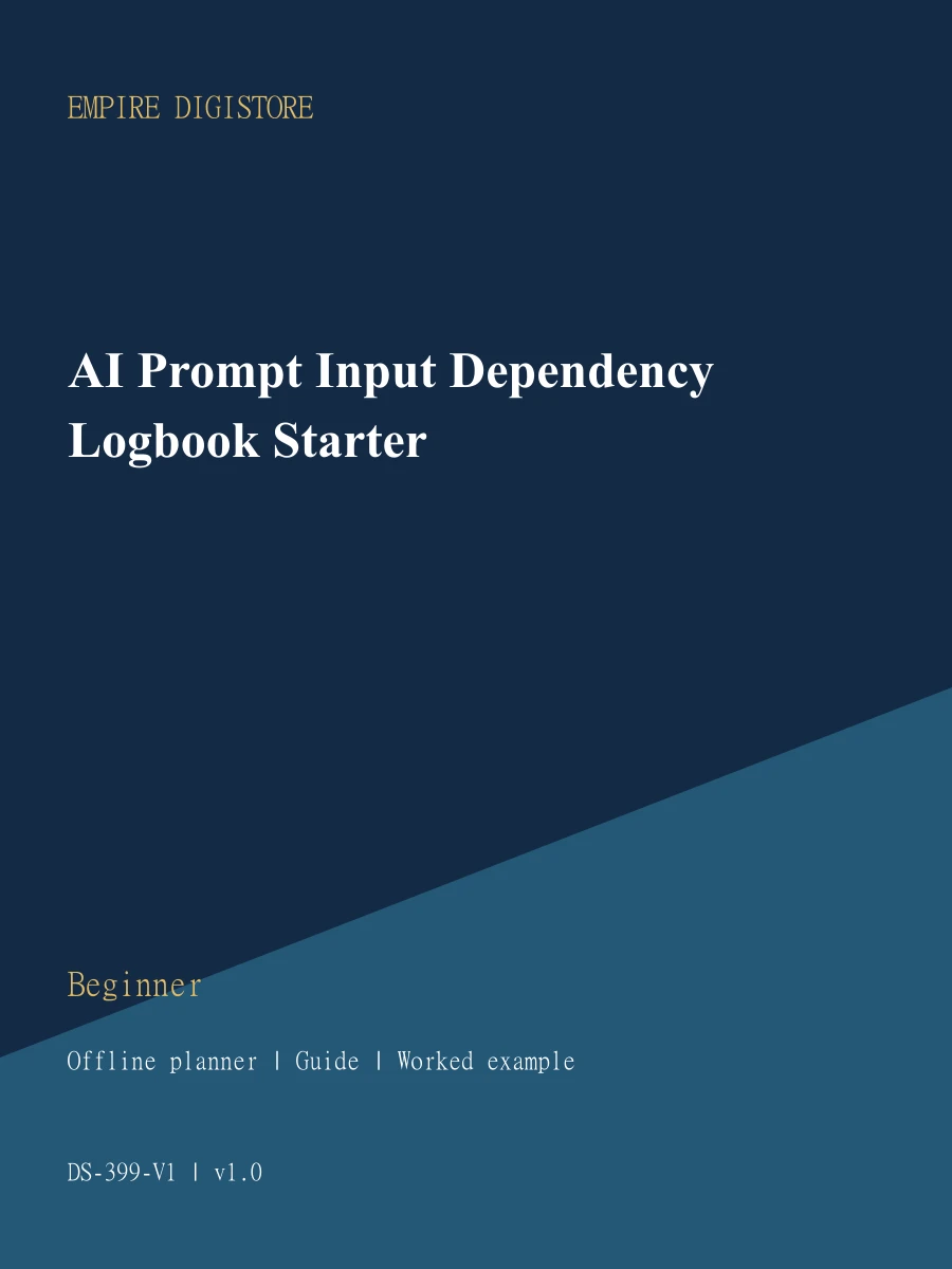 AI Prompt Input Dependency Logbook Starter cover