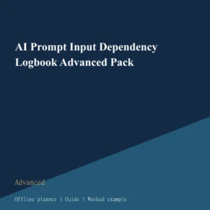 AI Prompt Input Dependency Logbook Advanced Pack cover