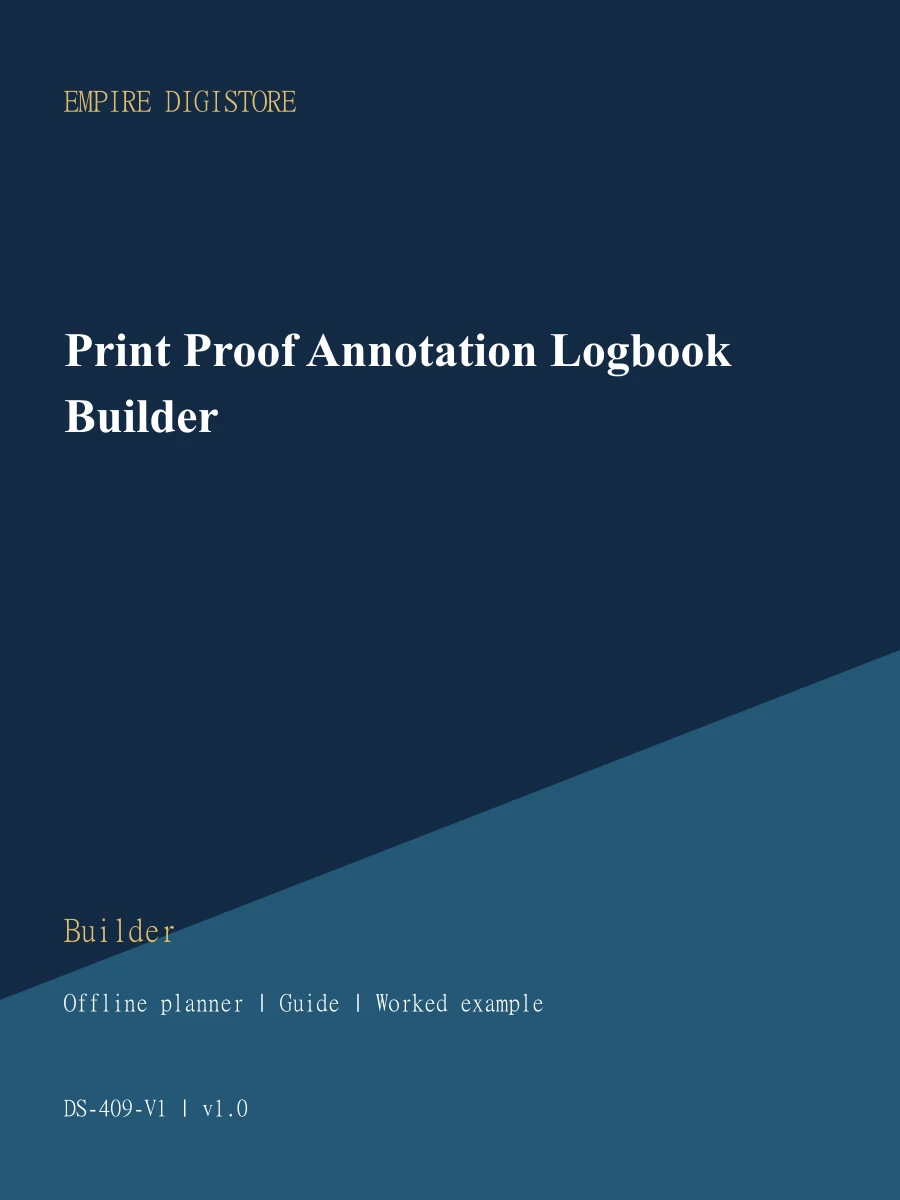 Print Proof Annotation Logbook Builder cover