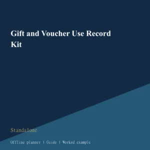Gift and Voucher Use Record Kit cover