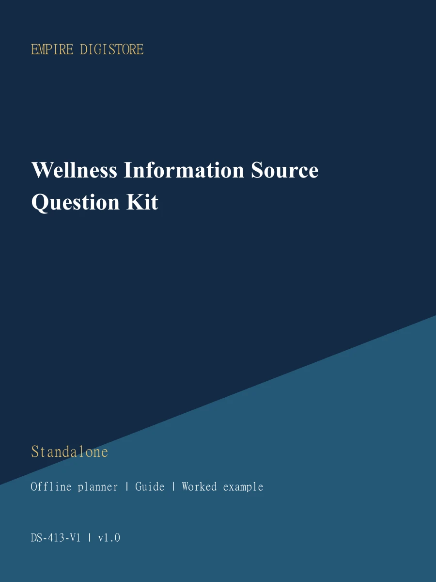 Wellness Information Source Question Kit cover