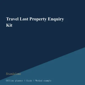 Travel Lost Property Enquiry Kit cover