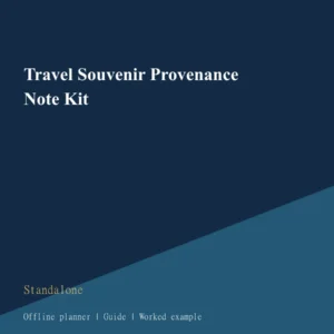 Travel Souvenir Provenance Note Kit cover