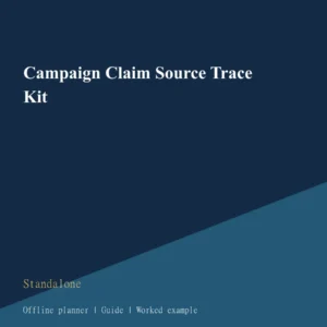 Campaign Claim Source Trace Kit cover