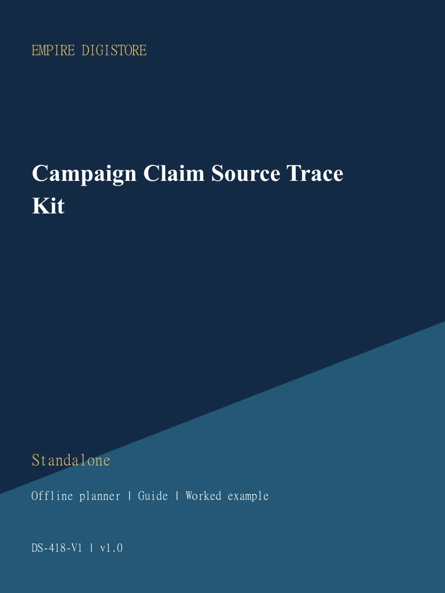 Campaign Claim Source Trace Kit cover